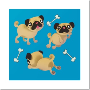 Little Pugs Posters and Art